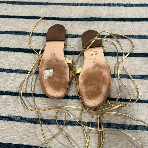 Maje Gold lace up sandals - Picture 2 of 2